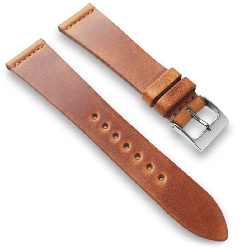 Strap tali jam tangan kulit asli Garut, tali jam tangan handmade warna Tan