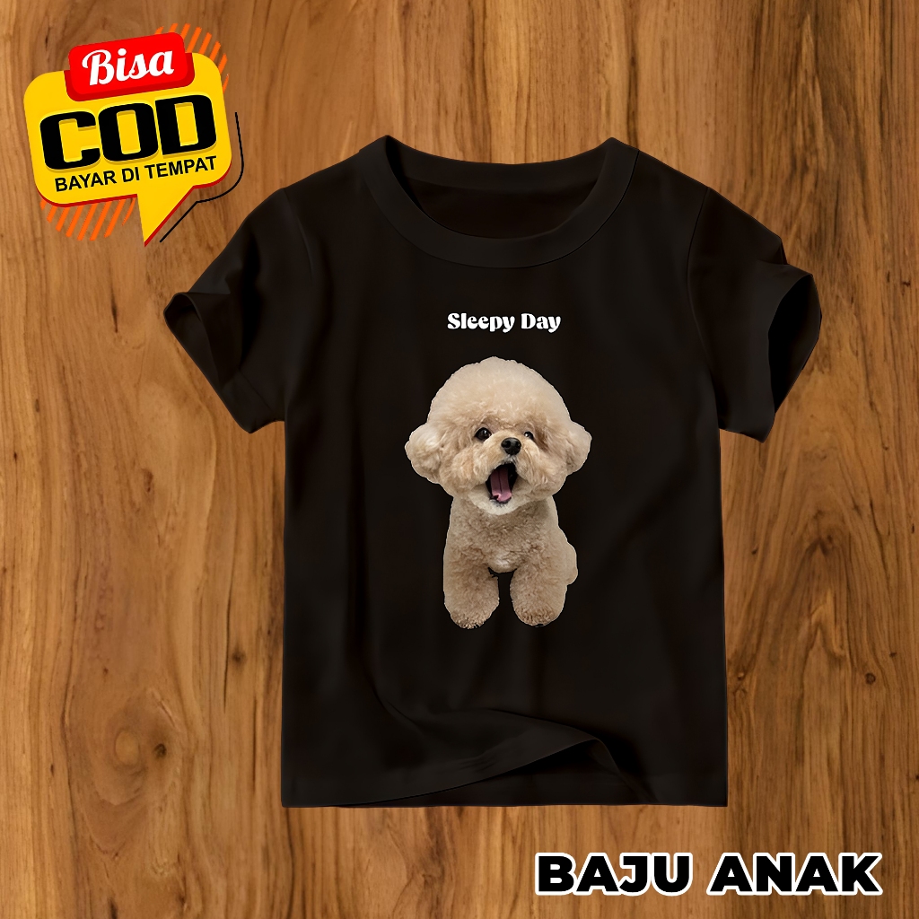 KAOS ANAK ANAK ANJING SLEEPY POODLE KAOS ANAK ANJING TSHIRT PUPPY SLEEPY POODLE ANAK COWOK CEWEK