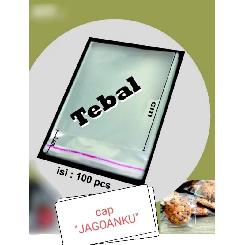 (TEBAL) plastik OPP cap "JAGOANKU" ukuran 8x12 + lem 3 cm ketebalan 30 mikron isi 100 lembar seal pe