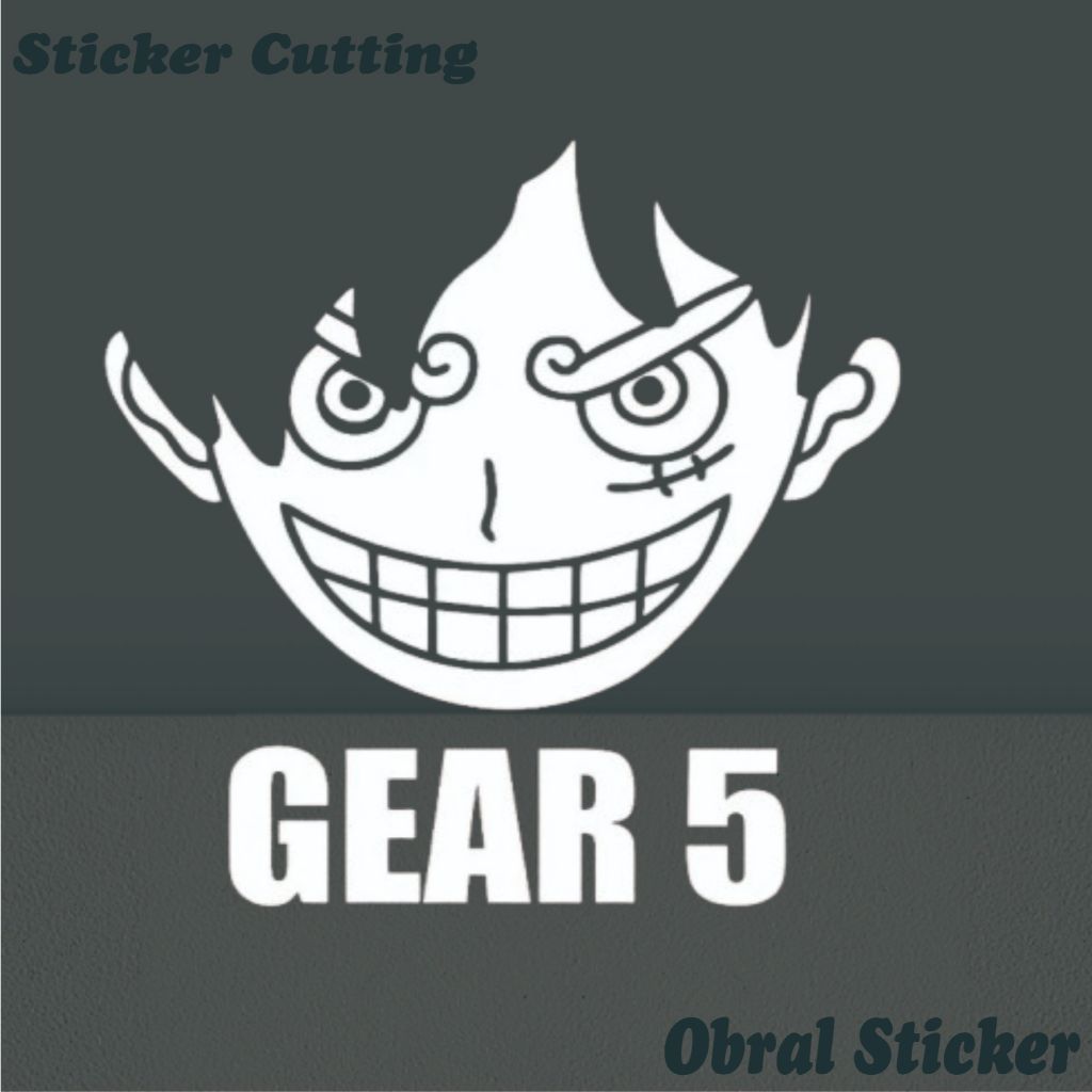 Cutting Stiker/Sticker Motor/Mobil/Pick Up Siluet Luffy Gear 5/Stiker Gear 5 Luffy