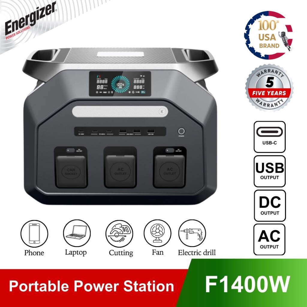 Energizer Portable Power Station 1152Wh / F1400W Genset Portabel untuk Outdoor dan Camping
