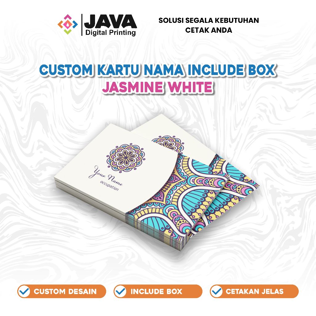 

Kartu Nama 1 Box Isi 100 pcs / Cetak Kartu Nama Jasmine White / Cetak Custom Kartu Nama 2 Sisi