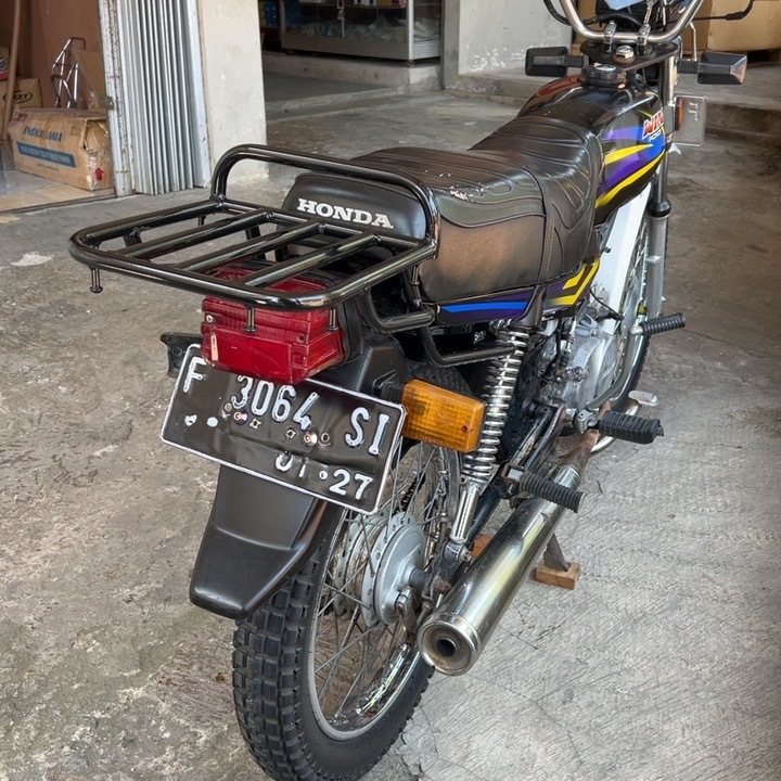 bagasi behel begel pegangan flanger planger rear rak rack belakang backrak bahan tebal custome custo