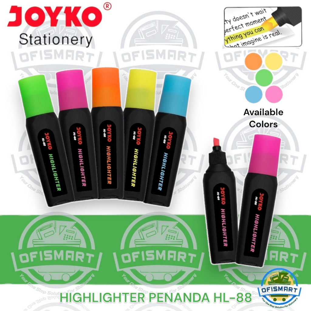 

Joyko Penanda Berwarna Highlighter HL-88 Black Series | @1Ktk=12PCs