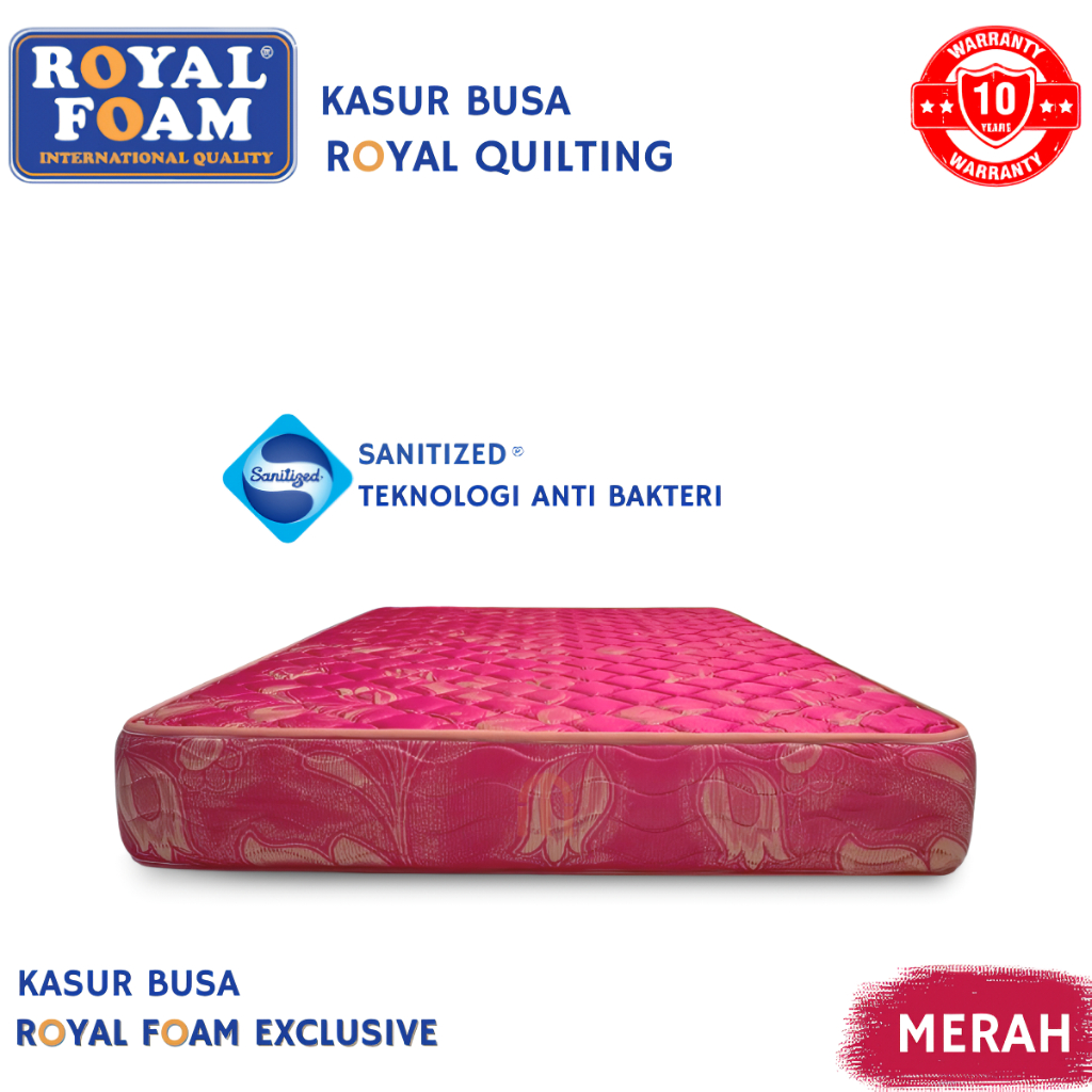 Kasur Busa Royal Foam Exclusive Warna Merah , Bergaransi Resmi 10 Tahun
