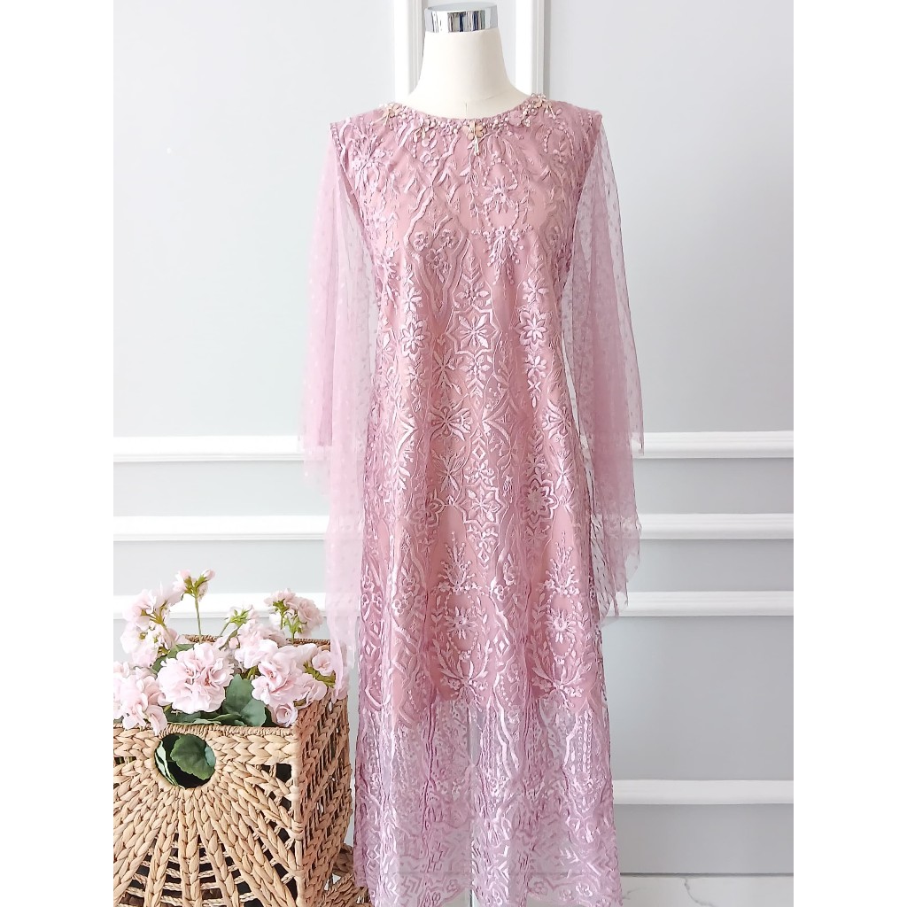 Isabella Dress | Gaun Pesta Dewasa Perempuan Cewek Wanita | brokat/ rok lilit / kebaya modern
