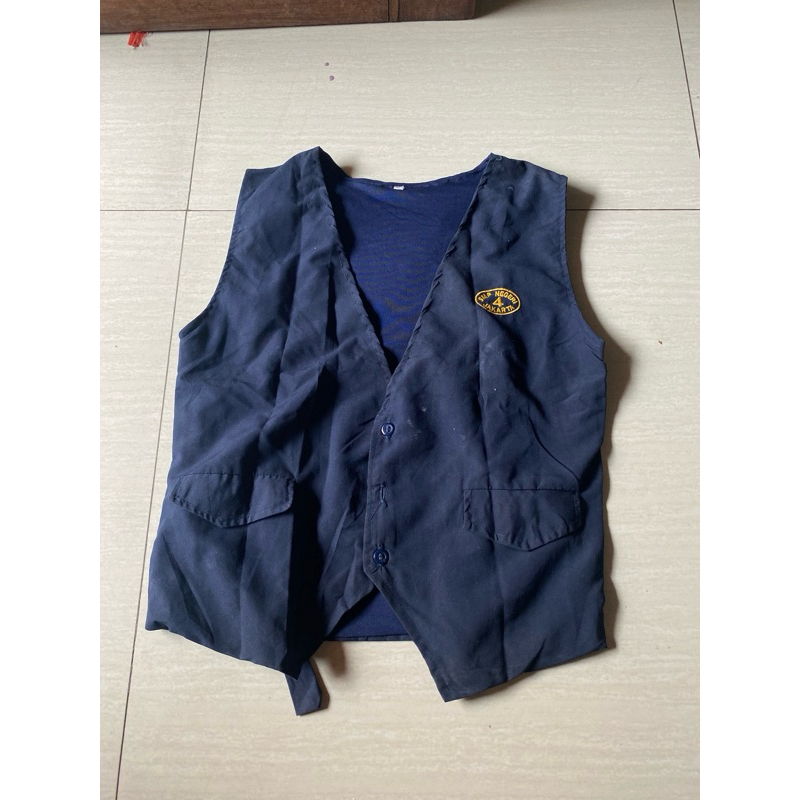 Preloved Rompi sekolah warna biru ukuran L