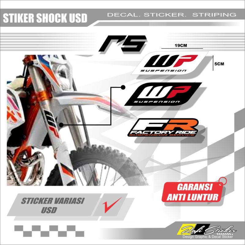 STICKER SHOCK DEPAN WP SUSPENSION REAL JUMP TELESKOPIK