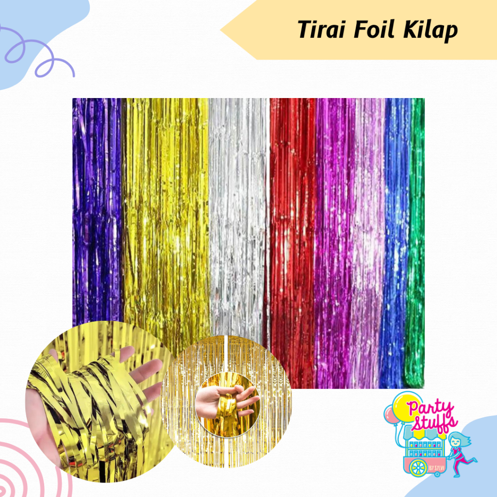 Curtain foil kilap / Tirai Foil / Rumbai Foil Birthday / Tirai Foil Birthday / Background Tirai Foil