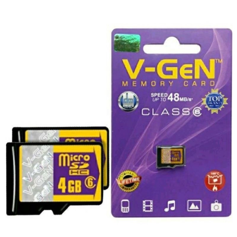MEMORI HP 4GB 8GB 16GB 32GB MICRO SD VGEN CLASS 6 ORIGINAL BERGARANSI RESMI