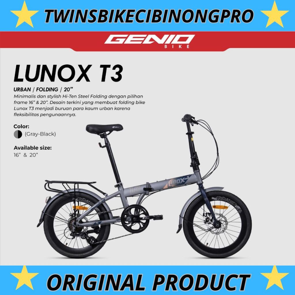Sepeda Lipat 20 Genio Lunox T3