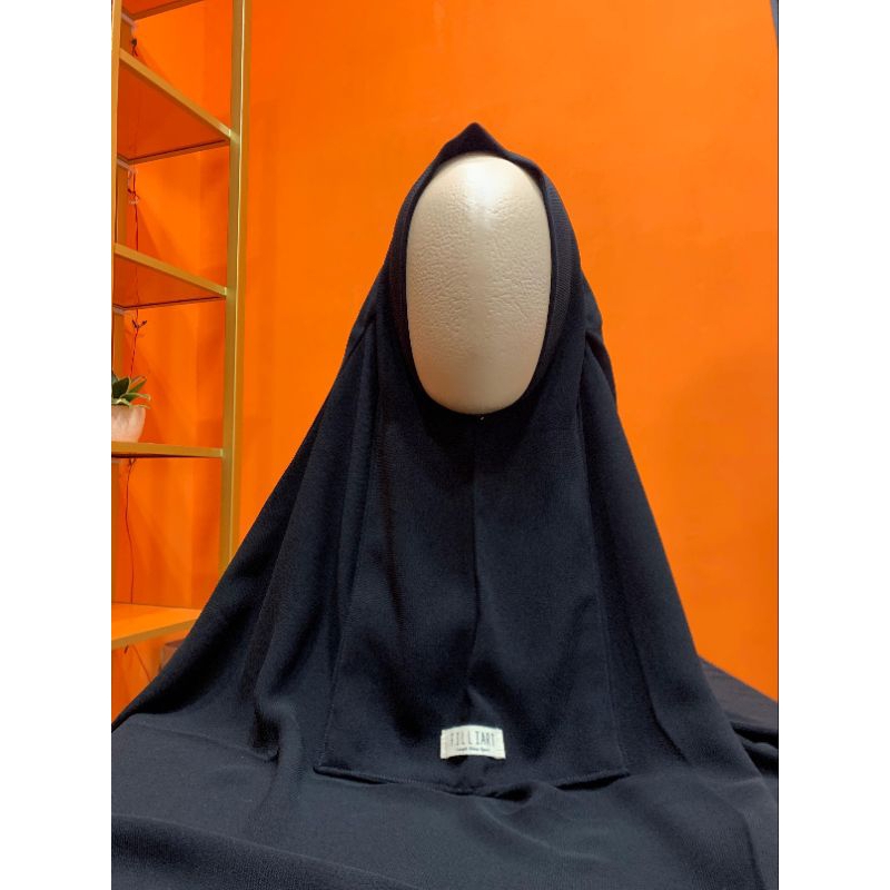 FK SLUP MARYAM JETBLACK PREMIUM FRENCH KHIMAR ANTI TEMBEM HITAM LEGAM
