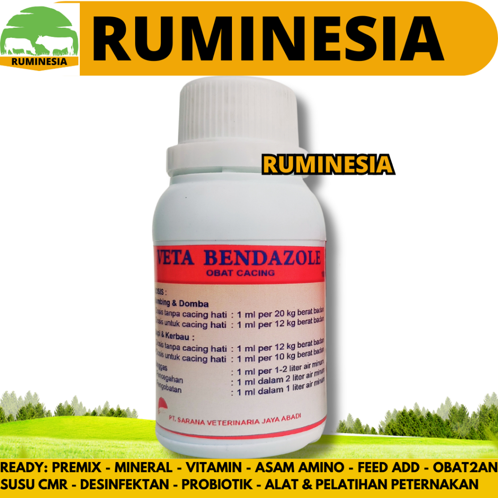 VETA BENDAZOLE 100ML - Obat Cacing Ternak - Obat Cacing Sapi - Obat Cacing Kambing - Obat Cacing Dom