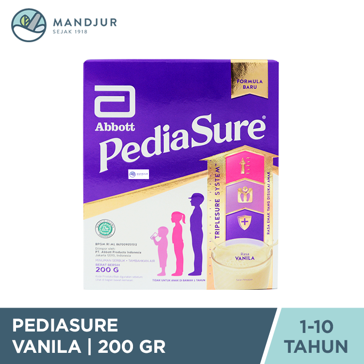 Pediasure Vanila 200 Gram - Susu Pendukung Nutrisi Pertumbuhan Anak