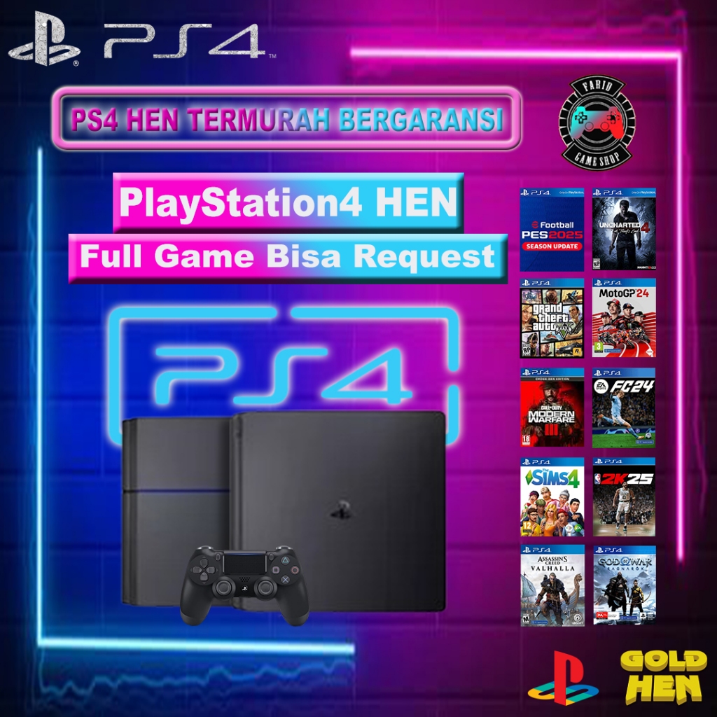 PLAYSTATION 4 PS4 FAT / SLIM / PRO HDD 500GB / 1TB BONUS FULL GAME BISA ONLINE DAN OFFLINE
