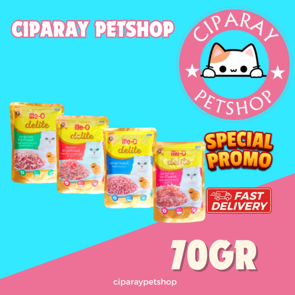 MEO delite pouch premium 70gr all variant meo wet food