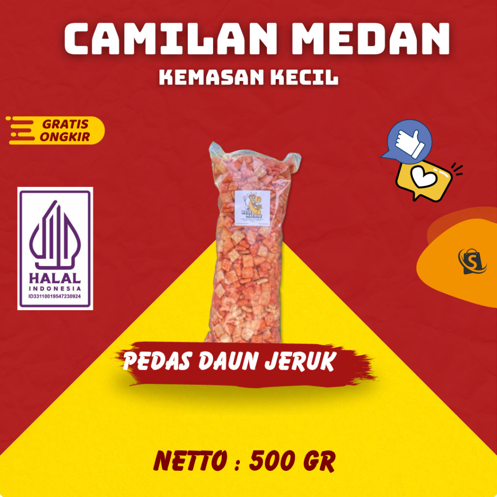 

2Xbtygneal Sakha Snack ) 1/2 Bal Krupuk Tahu 500Gr Camilan Medan Pedas Daun Jeruk, Original Snack