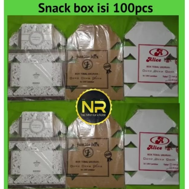 

Snack box isi 100pcs /box kue polos motif isi 100pcs