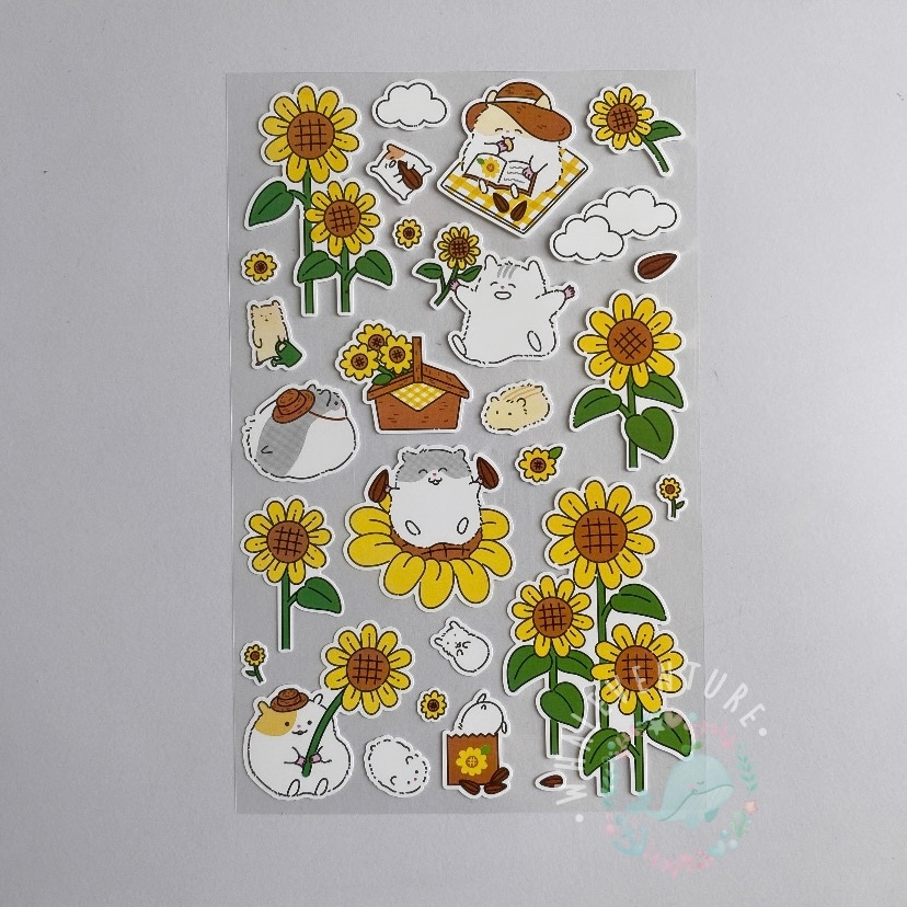 

Sticker Hamster Sunflower | Stiker Lucu Bunga Matahari | Sticker Korea