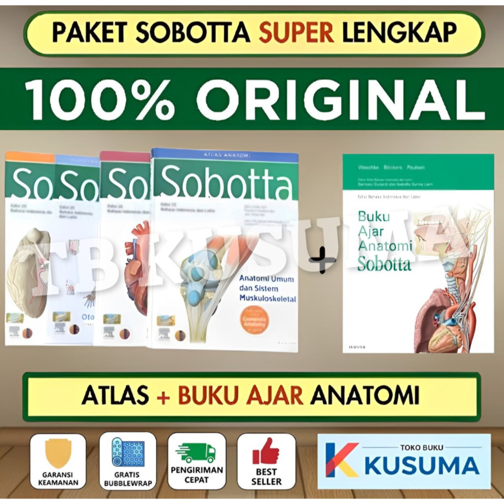 PAKET LENGKAP SOBOTTA ATLAS ANATOMI EDISI 25 + BUKU AJAR ANATOMI SOBOTTA - FREE SAMPUL - ORIGINAL