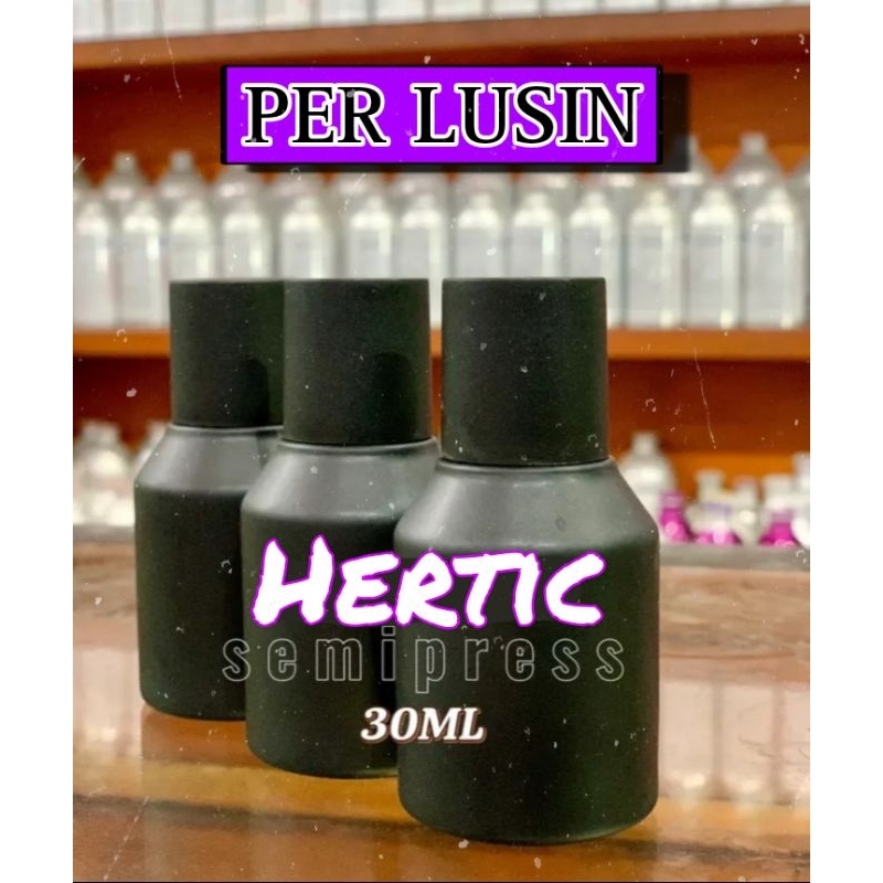 [ PER LUSIN ] Botol Parfum Hertic 30ml Black Semi Press Botol Parfum Kosong Botol Unik Botol Doff Gr