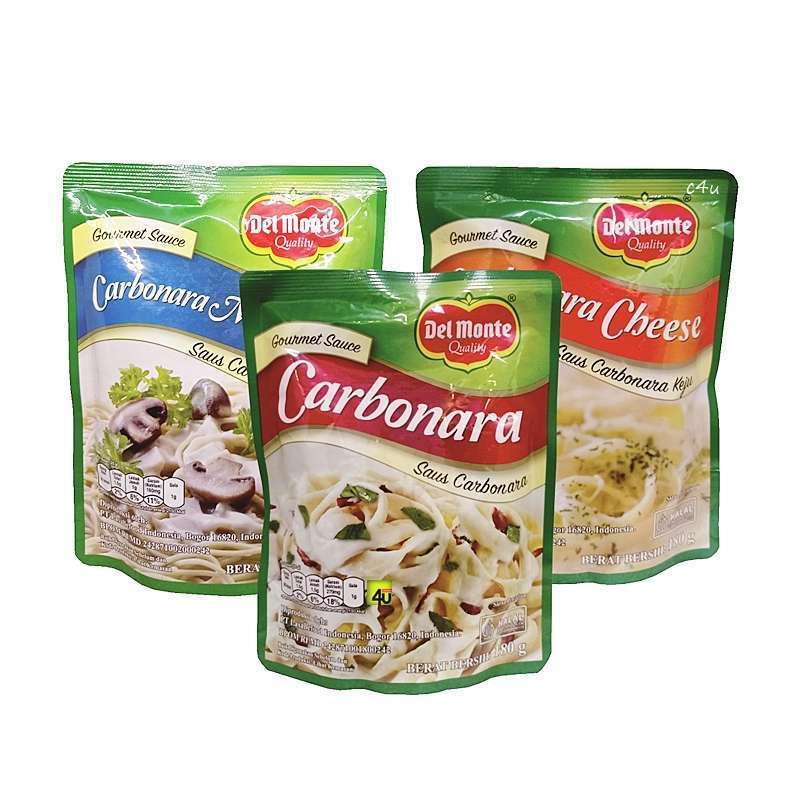 

Delmonte Saus Carbonara 180gr Kemasan Pouch / Carbonara Cheese / Carbonara Keju / Carbonara Mushroom / Carbonara Jamur