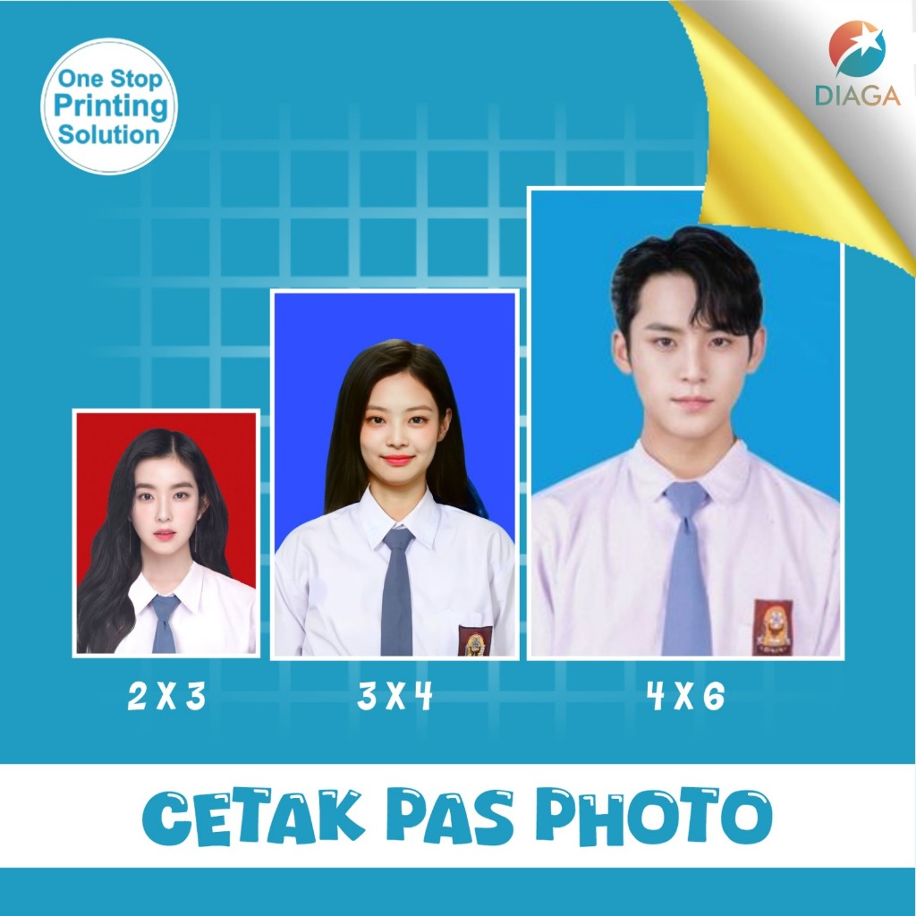 cetak pass foto 3x4 lamaran kerja 2x3,3x4,4x6 murah