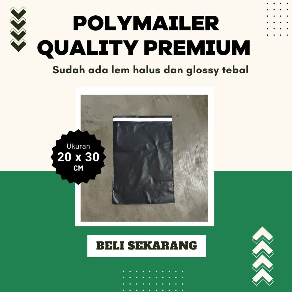 

Plastik Packing Polymailer GLOSSY HITAM tebal 20x30