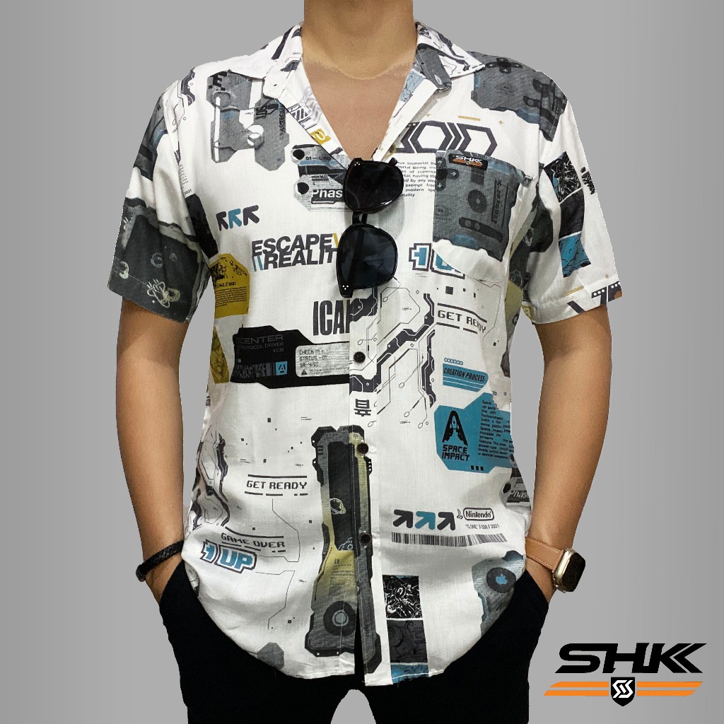 SHK Kemeja hawai pria wanita | Kemeja Santai Pria | Kemeja Amarillo GAMERS
