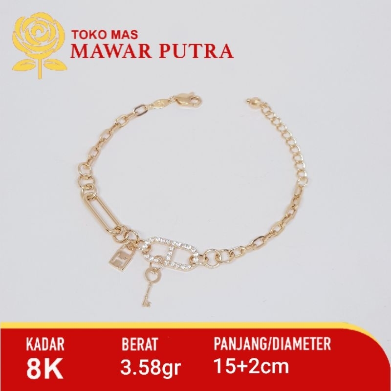 Gelang rantai Fancy Herme UBS gold 8K