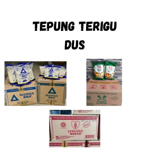 

Dus Tepung Terigu Segitiga Biru | Cakra Kembar | Lencana Merah 1kg dan 500gr