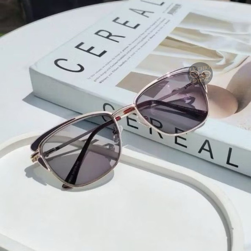 kacamata Minus Wanita Cat Eye Photochromic | Kacamata Minus Blueray/Photochromic | Frame Titanium