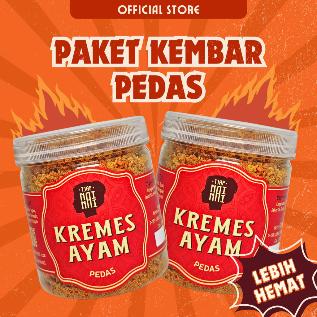 

Kremes Tjap Nai Nai - Paket Kembar Kremesan Ayam - SET 2 - Rasa Pedas