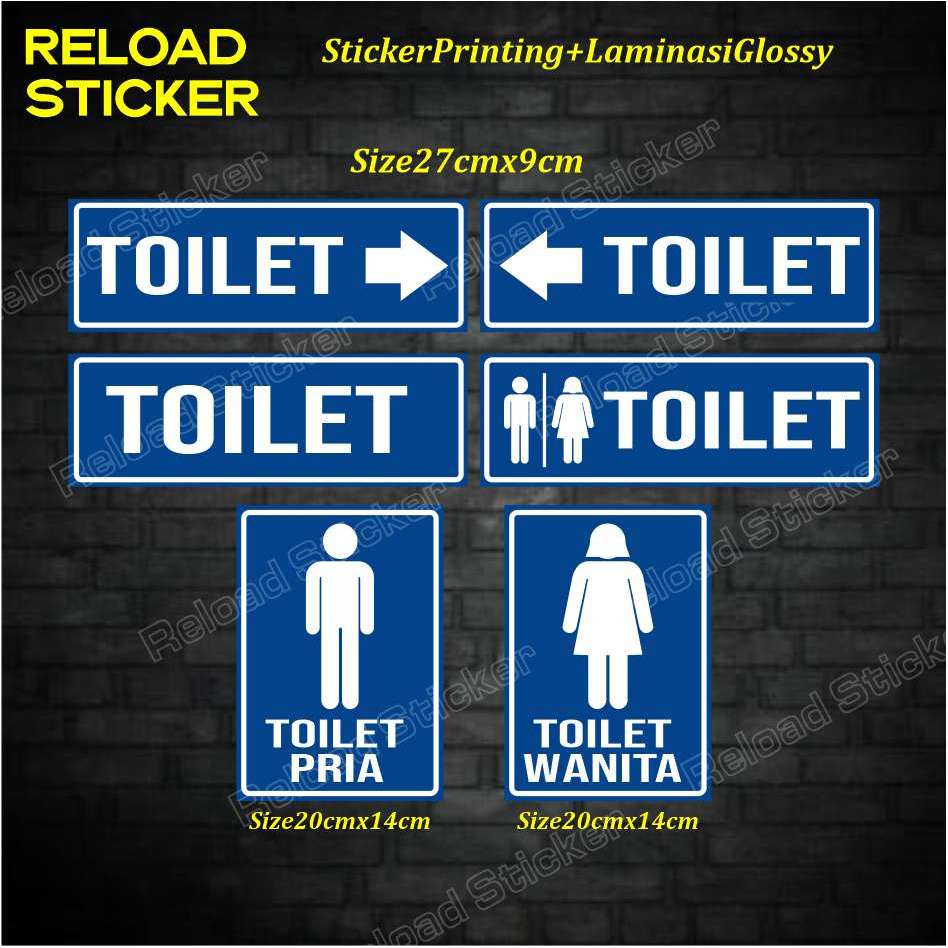 

Stiker Toilet Sign Stiker Toilet Waterproof