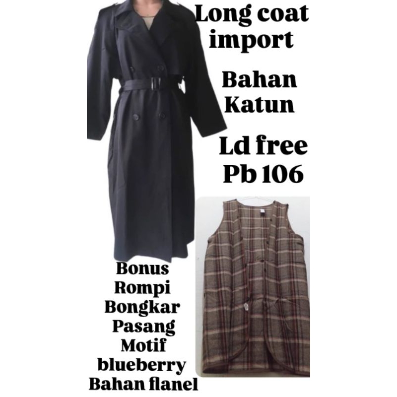 preloved long coat hitam
