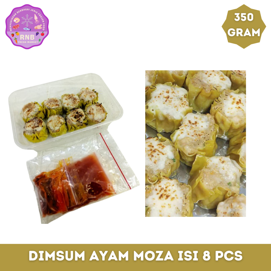 

Dimsum Ayam Mozarela Isi 8 Pcs Netto 350 Gram