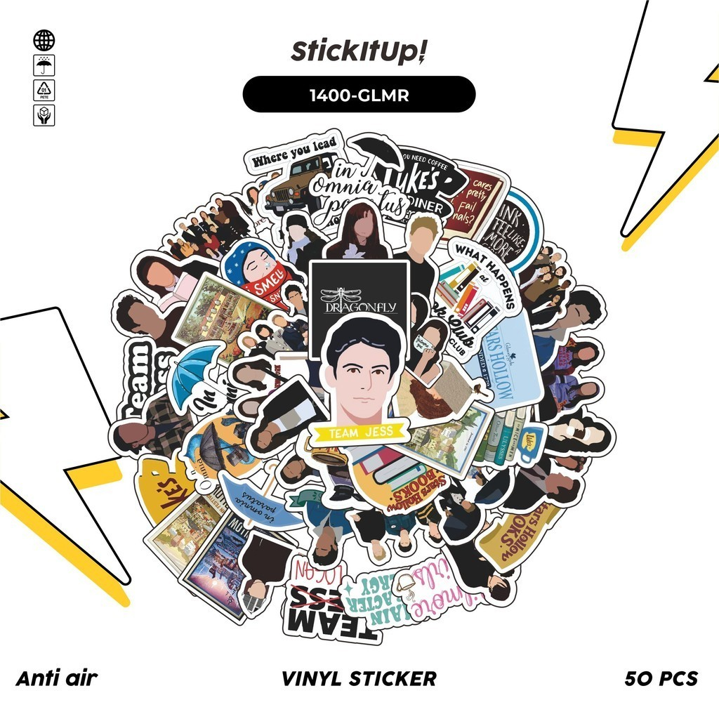 

COD✨ 100 Pcs Stiker Pack Gilmore Series Lucu Aesthetic Vynil Waterproof untuk Freebies Sticker Buku Journal Casing HP Laptop