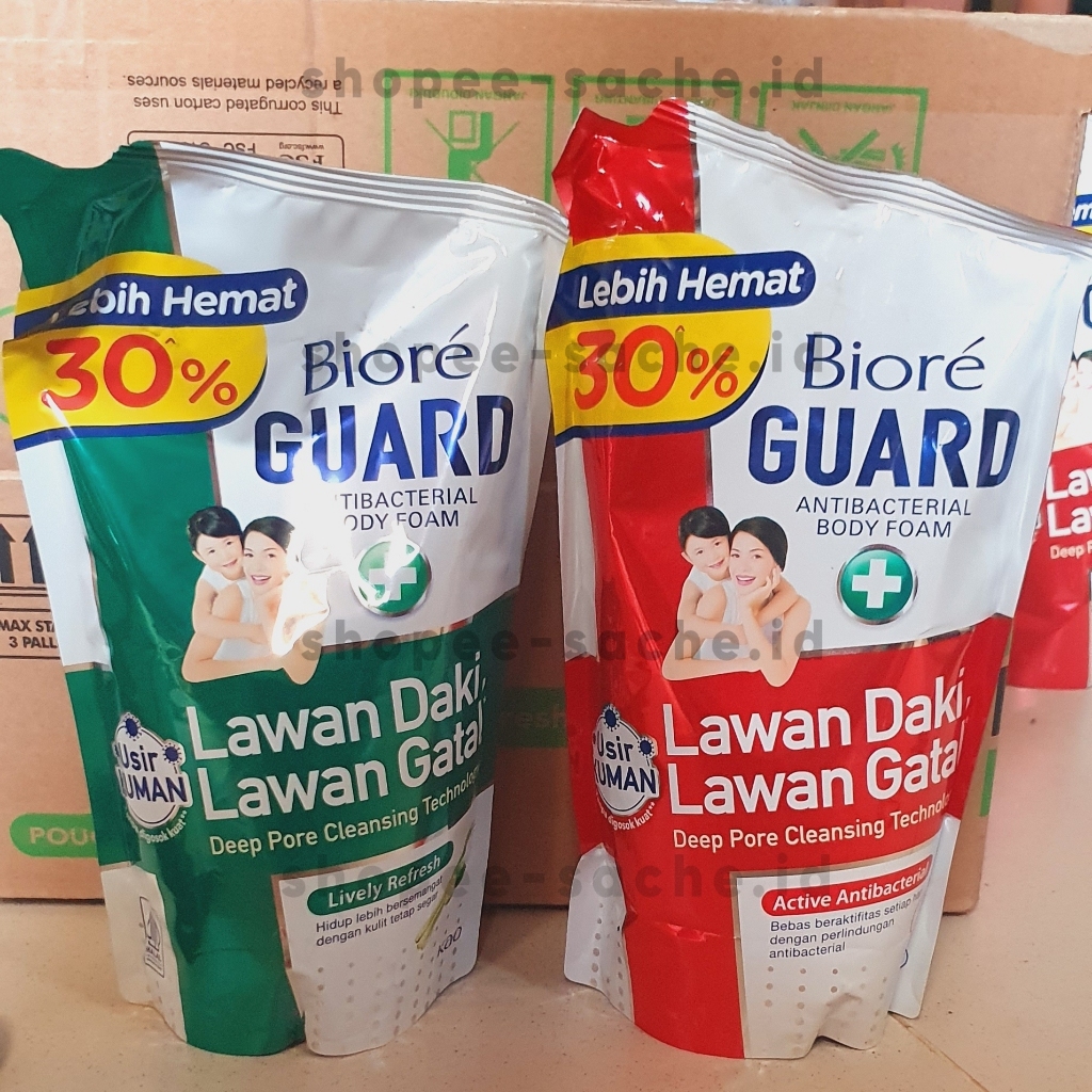 Biore Guard Body Foam Sabun Mandi Cair 800mL Refill | Antibacterial Biore Merah | Lively Refresh Bio