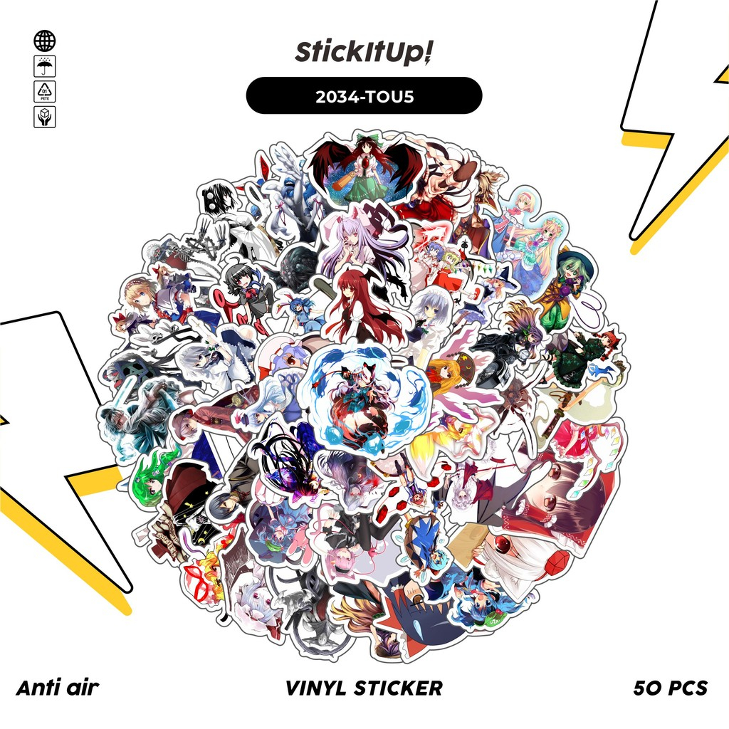 

COD✨ 50 Pcs Stiker Pack GAME SERIES TOUHOU PROJECT CHARACTER MIX 05 Lucu Aesthetic Vynil Waterproof untuk Freebies Sticker Buku Journal Casing HP Laptop