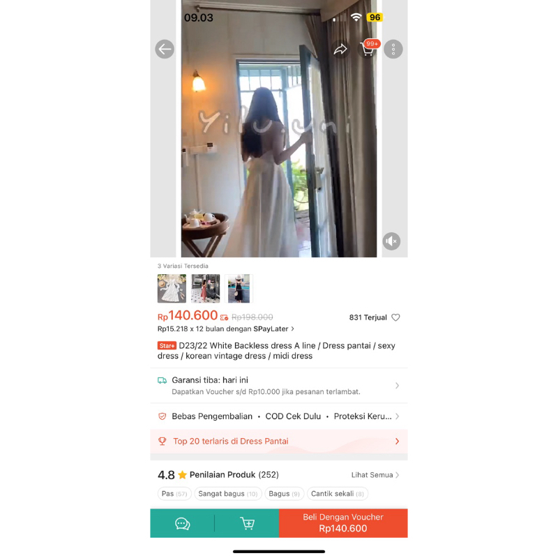 preloved dress putih