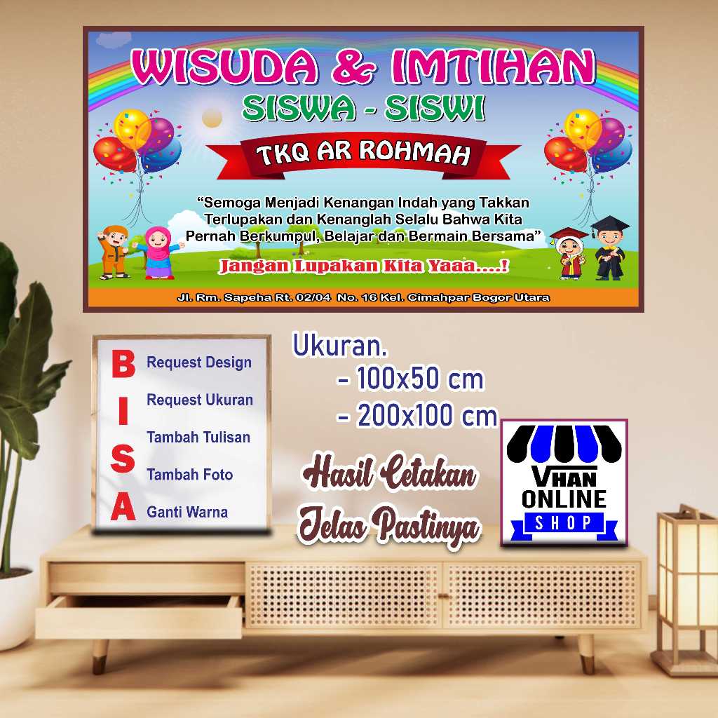 Spanduk Banner Custom Wisuda dan Samen Sekolah