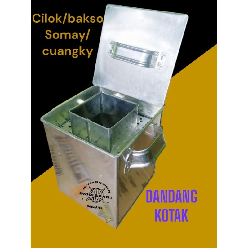 Dandang bakso/cilok kotak, Alumunium tebal uk20 alat masat, paci set