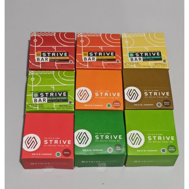 

STRIVE Energy Bar 20g 1BOX 5pcs Cemilan Sehat Tenaga Lari Olahraga