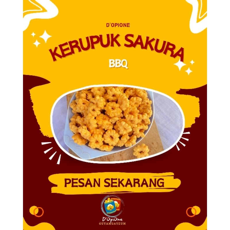 

D'OpiOne Kerupuk Sakura Rasa BBQ 250 GRAM Termurah!!!