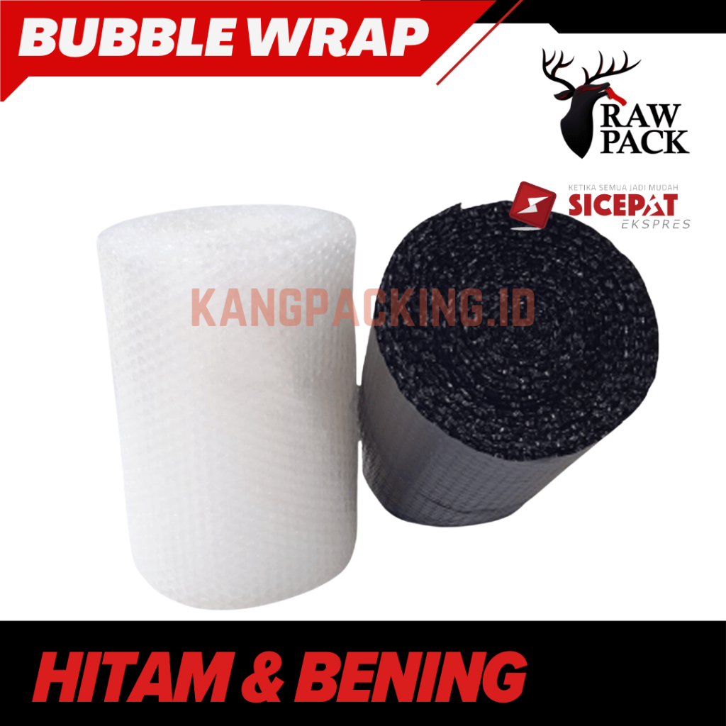 

Bubble Wrap roll 50 Meter X 40 Cm kuat tebal (Hitam & Bening)