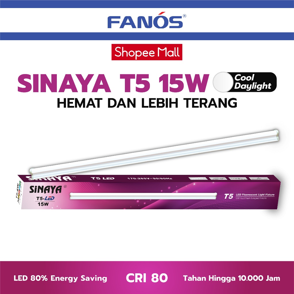 Sinaya Premium LAMPU TL LED TUBE LIGHT T5 15W Lampu LED Putih/Kuning