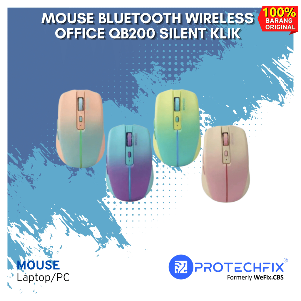 New Mouse Rexus Qb200 / Qb-200 Silent Click Dual Mode Wireless & Bluetooth Baru