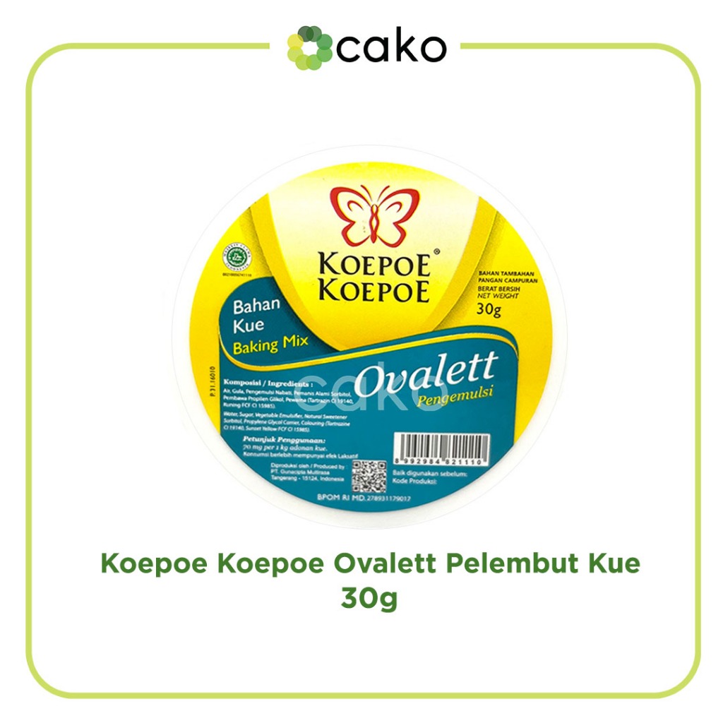 

Koepoe Ovalett Pelembut Kue 30g / Kupu Kupu