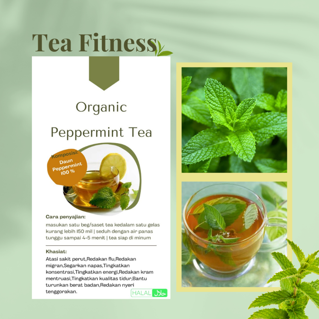 

TEH CELUP / Rasa Spearmint / Daun teh organic isi 10 saset