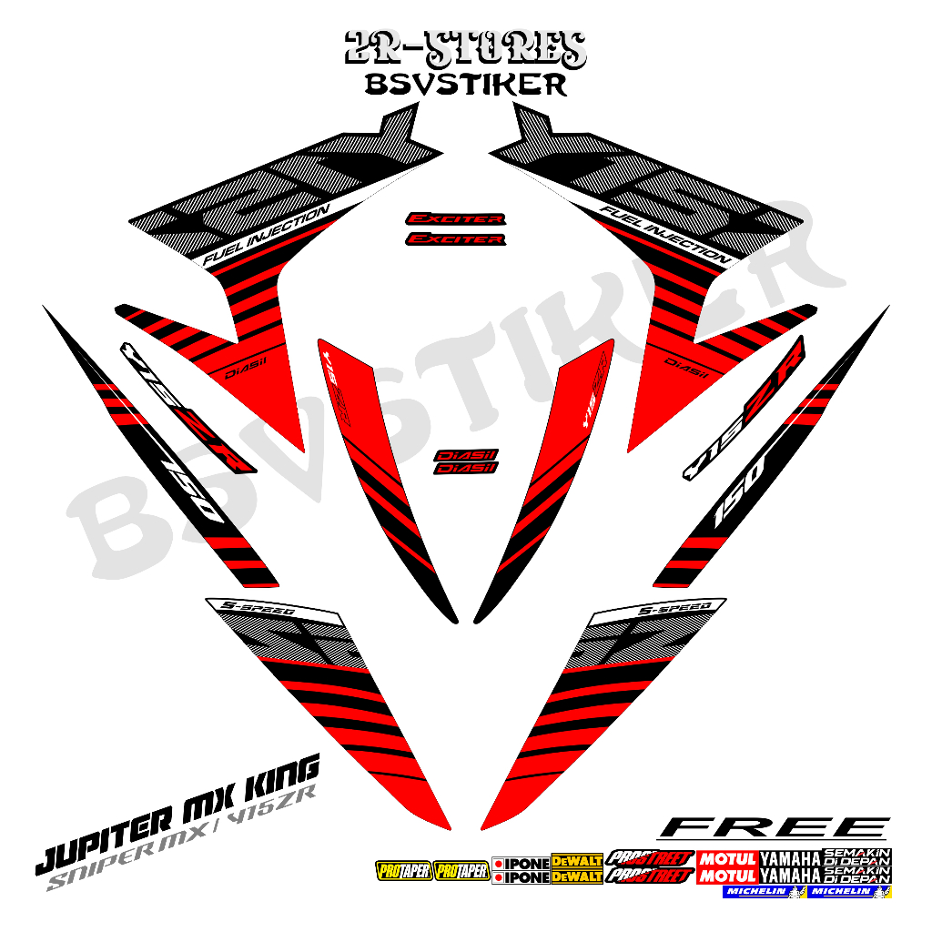 striping mx kinf 150 / y15zr (sku53) / stiker sniper / exciter / 150 #y15zr #mxking Motorcycle